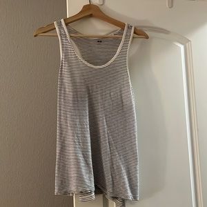 Black and white striped Uniqlo tank